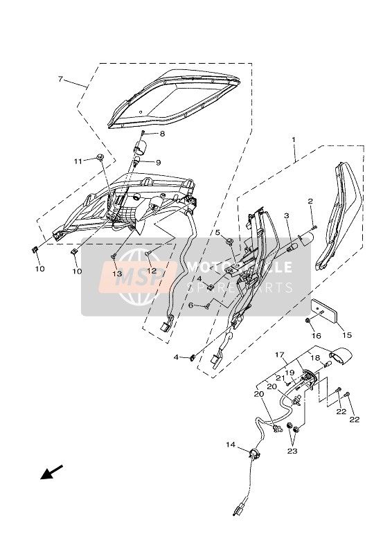 Yamaha XMAX 300 ABS TECH MAX 2020 Fanale Posteriore per un 2020 Yamaha XMAX 300 ABS TECH MAX